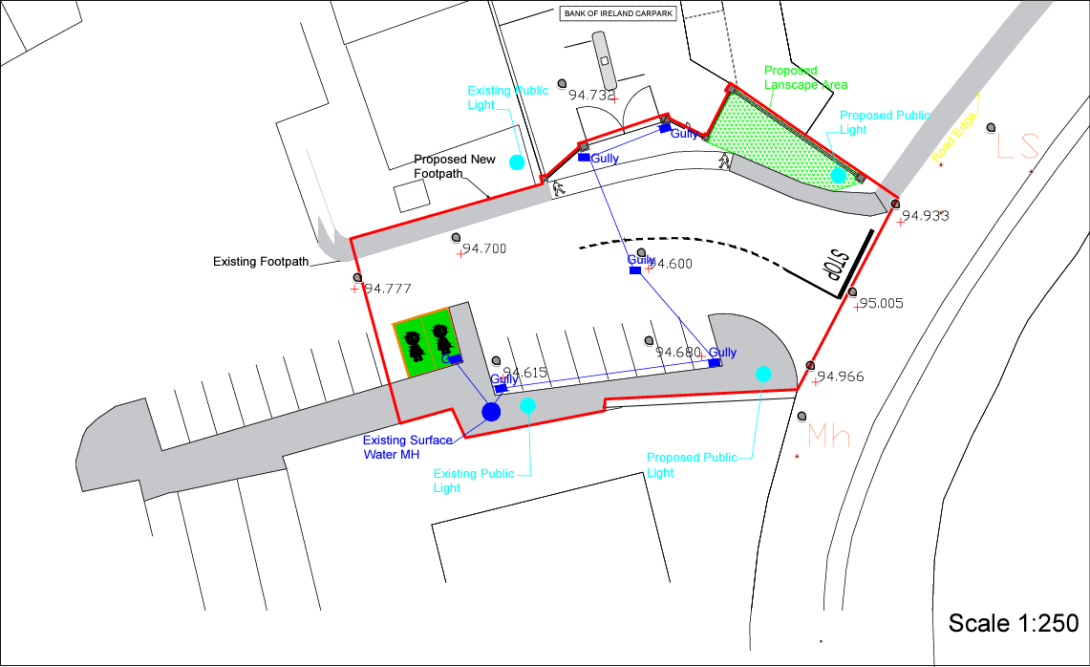 Proposed layout of carpark