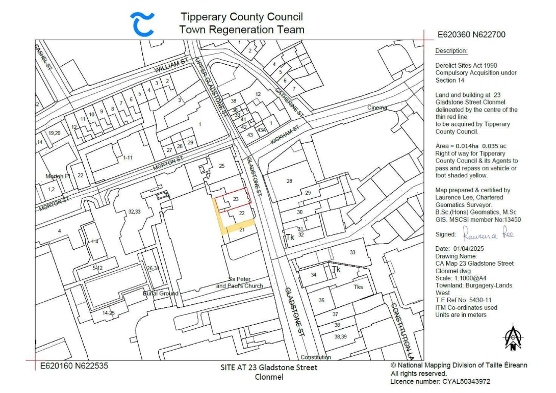 Location of the Compulsory Purchase Order